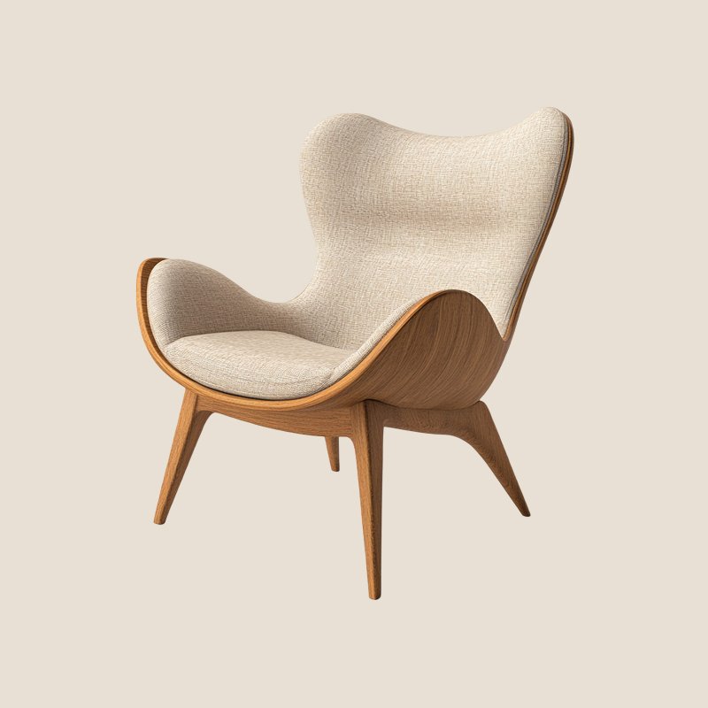 Curved Oak Chair - Image 2